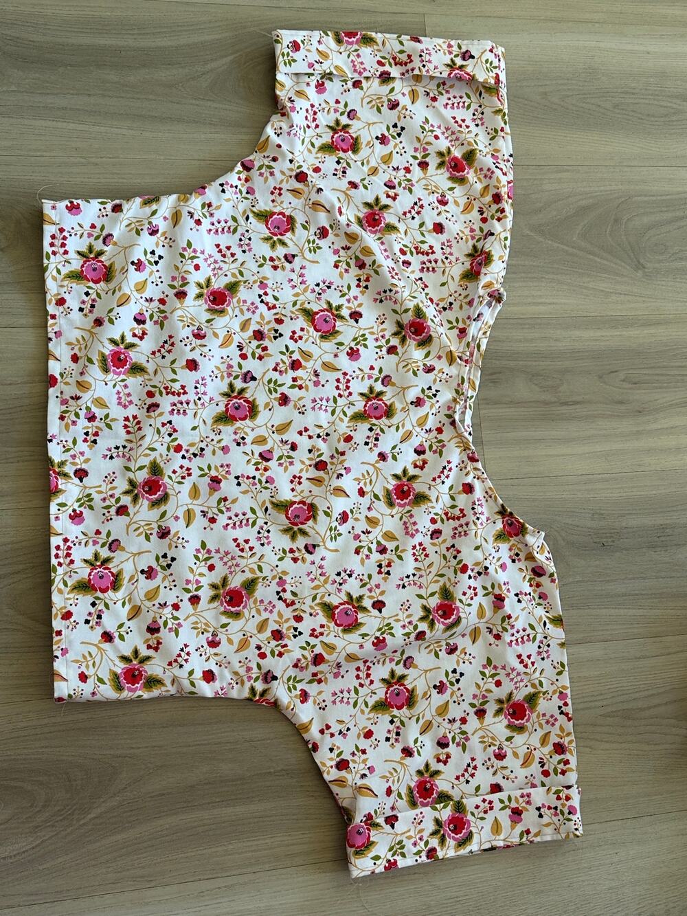 Vintage Handmade Cottagecore Floral Top Dolman Batwing Sleeve Blouse 22x20